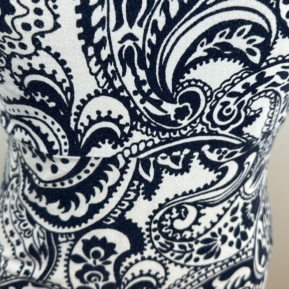 Talbot's Navy Paisley and Floral Sleeveless Maxi Dress Size Small Petite - Picture 5 of 9